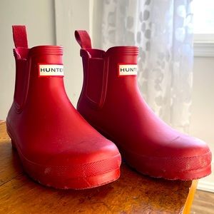 Red Chelsea Hunter boots